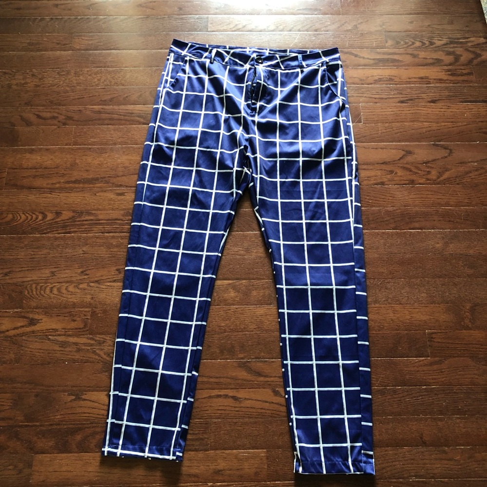 Blue & White Window Design Pants - XL